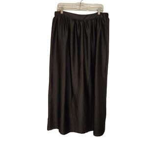 Mossimo Black Elastic Waist Pull On Crinkle Lightweight A-Line Midi Skirt Sze XL